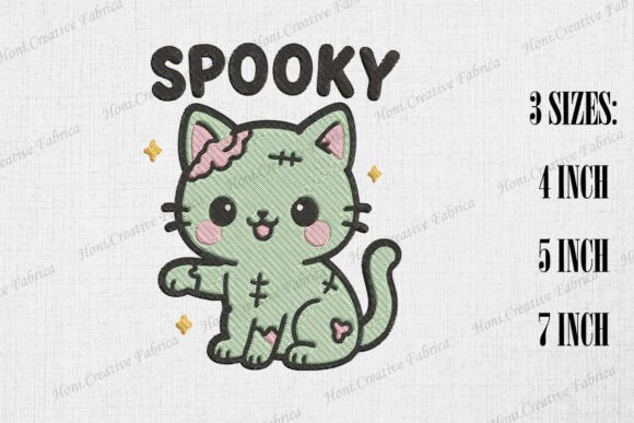 Cute Zombie Cat Spooky Halloween Embroidery Review