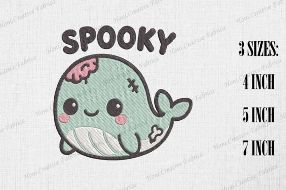Cute Zombie Whale Spooky Halloween Embroidery Review