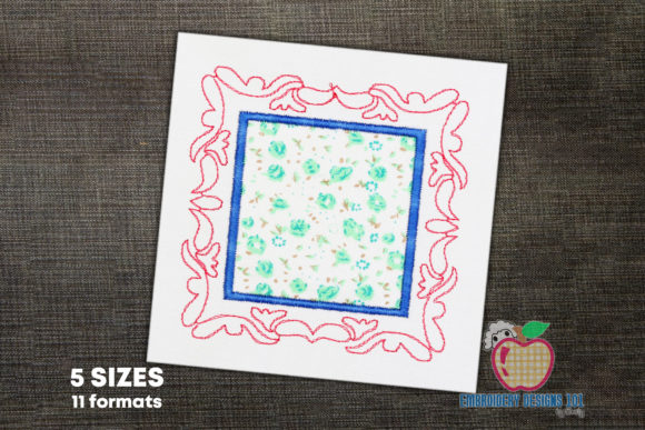 Decorative Square Applique Frame for Seasonal Embroidery