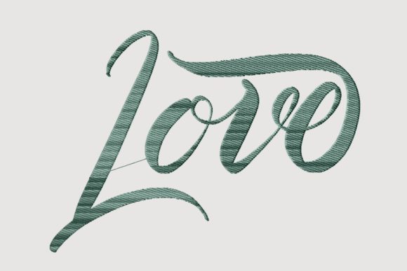 Love: A Calligraphic Embroidery Design for Boutique Apparel